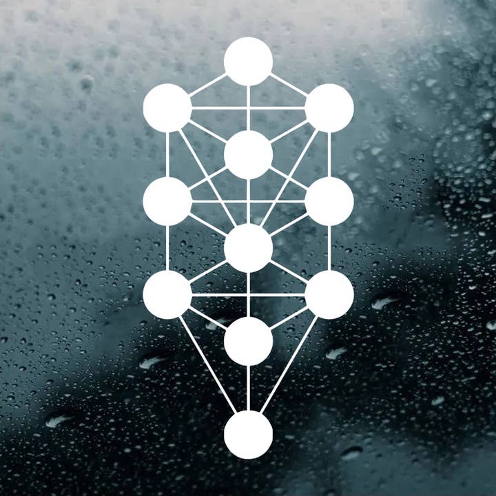White Kabbalah Tree of Life Vinyl Decal Die Cut Sticker for wholesale by Minglewood Trading