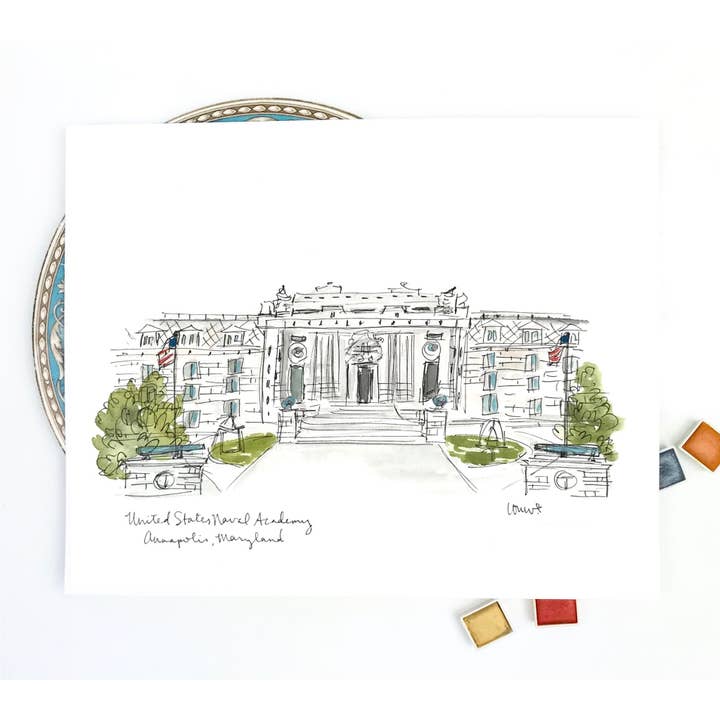 Naval Academy Portrait for wholesale by Messy Heart Studio