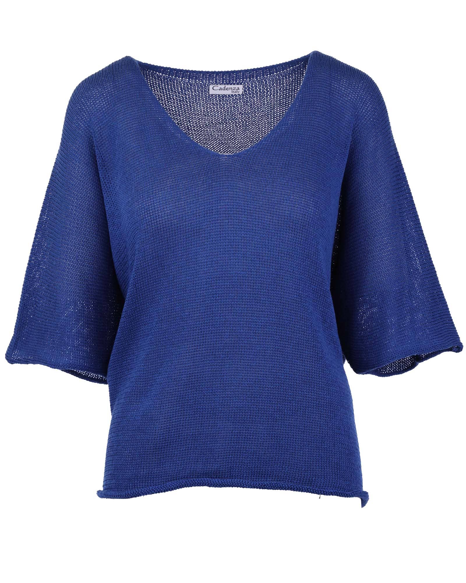 Cadenza Italy Ltd - Wholesale Knit Top - Women's - Cotton Blend V Neck Tunic Top12