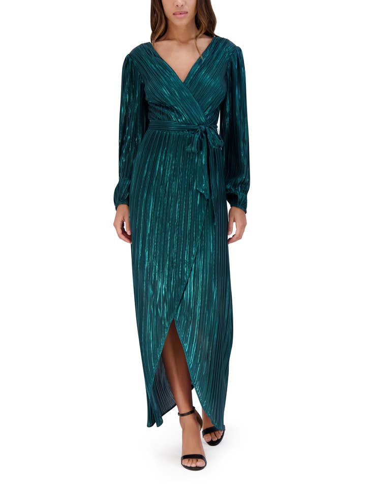 Siena-Pleated Wrap Maxi Dress for wholesale by Kensie & Siena