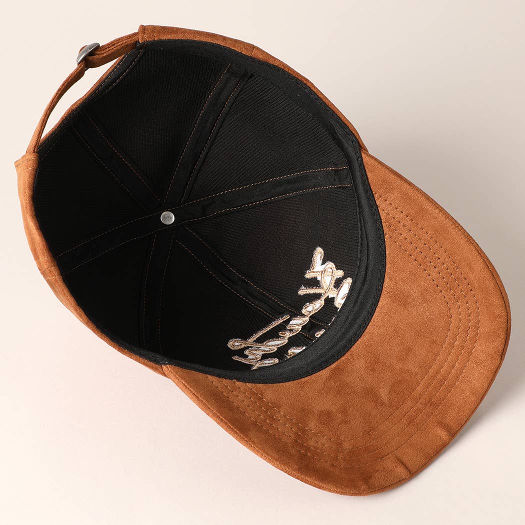 Fashion City - Wholesale Baseball Cap - Women's - Howdy Darlin' Embroidery Suede Baseball Cap6