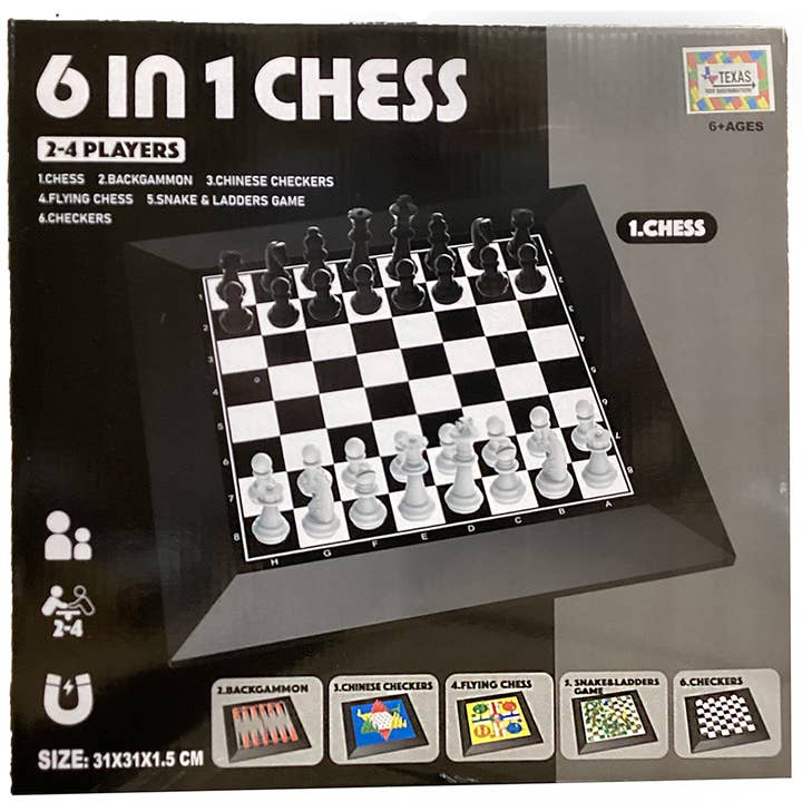 Juegos de mesa 6 en 1: ajedrez, backgammon, damas y más. para venta al por mayor de Texas Toy Distribution