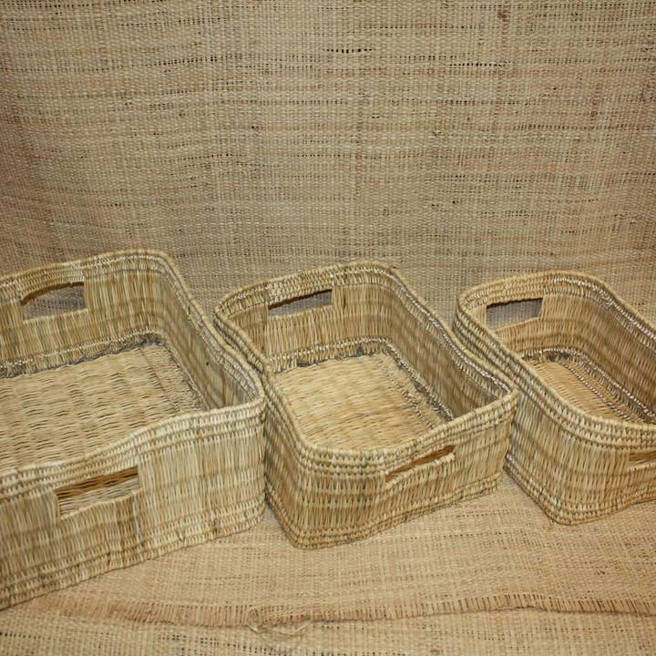 Flätad korg i rotting Förvaringskorg i halm - Naturlig Handgjord Dekoration - för wholesale av Boutique Huléti