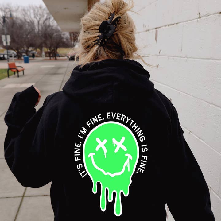 It's Fine Hoodie - Black for wholesale by Sweetees Apparel
