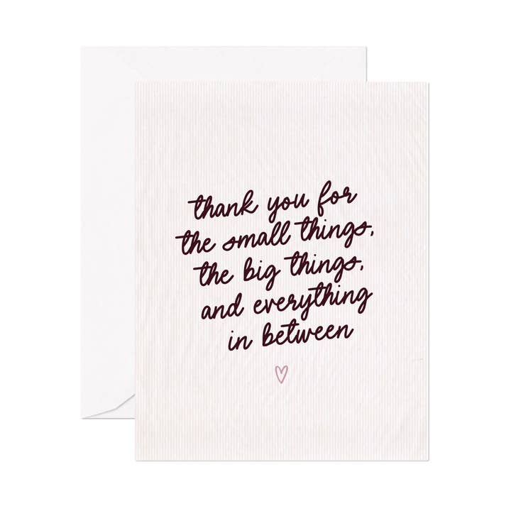 Thank You For The Small Things Greeting Card for wholesale by Socialvites