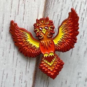 Phoenix Soft Enamel Pin 1.5" for wholesale by Spot Colors