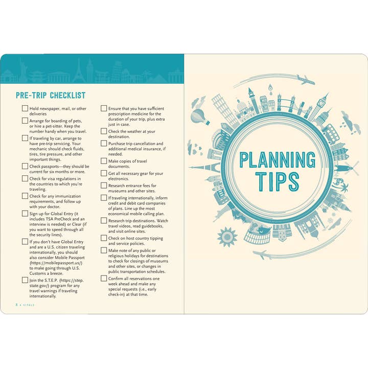 Peter Pauper Press - Wholesale Journal/Diary - Travel Checklist Journal: A Portable Trip Planner and Diary2