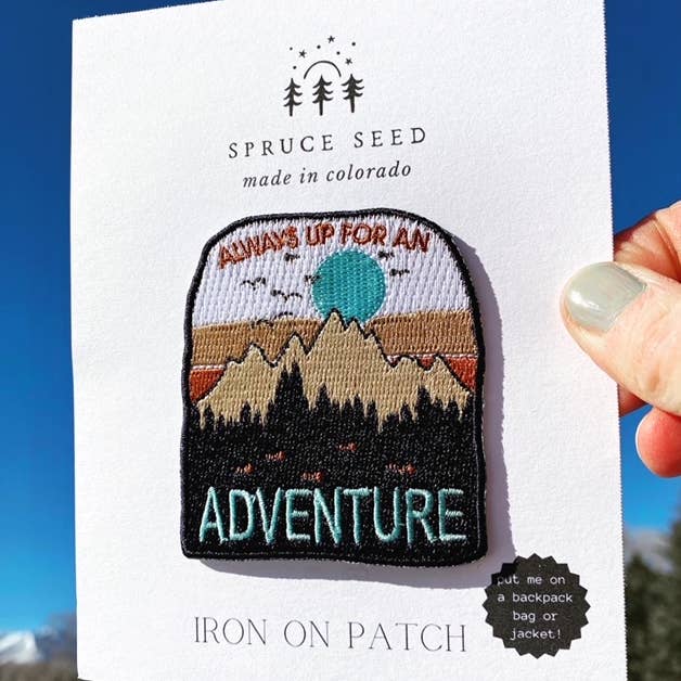 Iron On Patch - Toujours partante pour l'aventure pour la vente par Spruce Seed