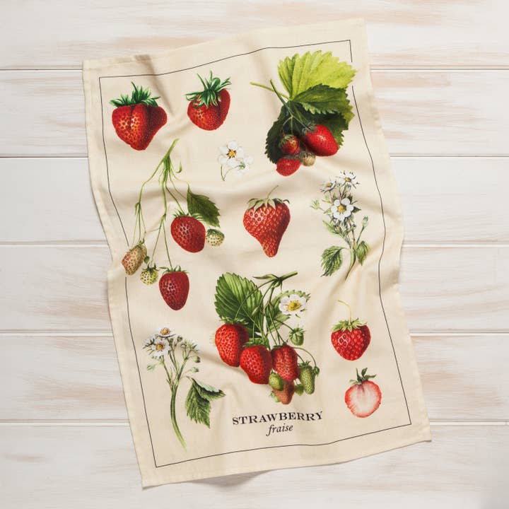 Now Designs by Danica - Wholesale Tea Towel - Vintage Strawberries Dishtowel