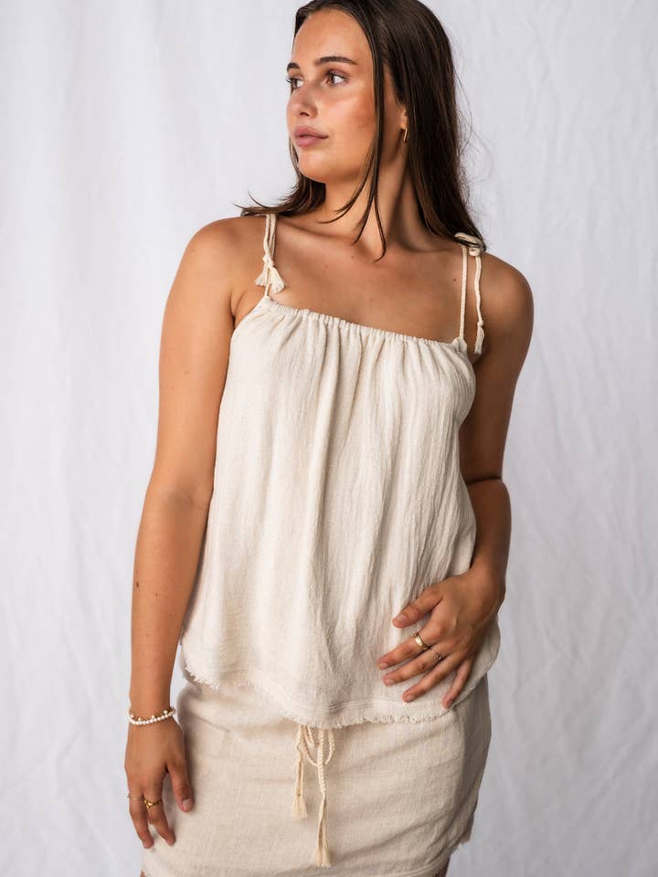 Sienna Top - Natural for wholesale by Malia The Label