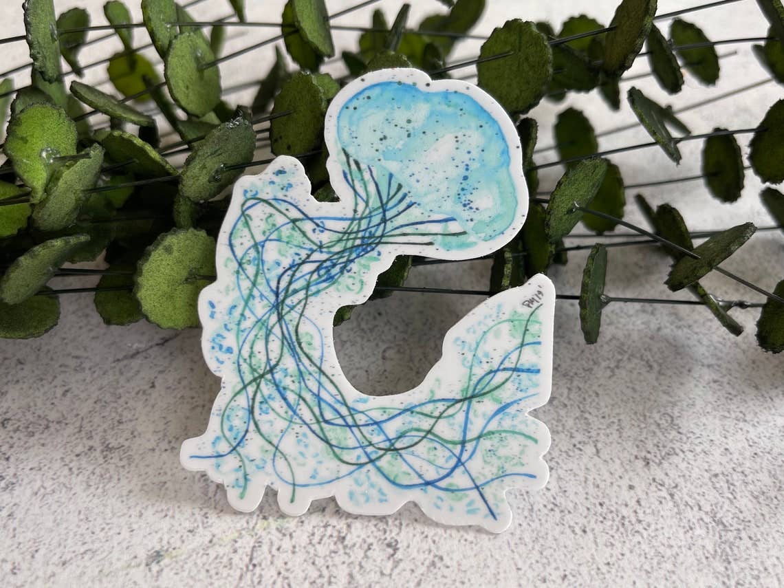 Everyday H2O - Wholesale Sticker - Blue Jellyfish Vinyl Sticker, Water Bottle & Laptop Decal