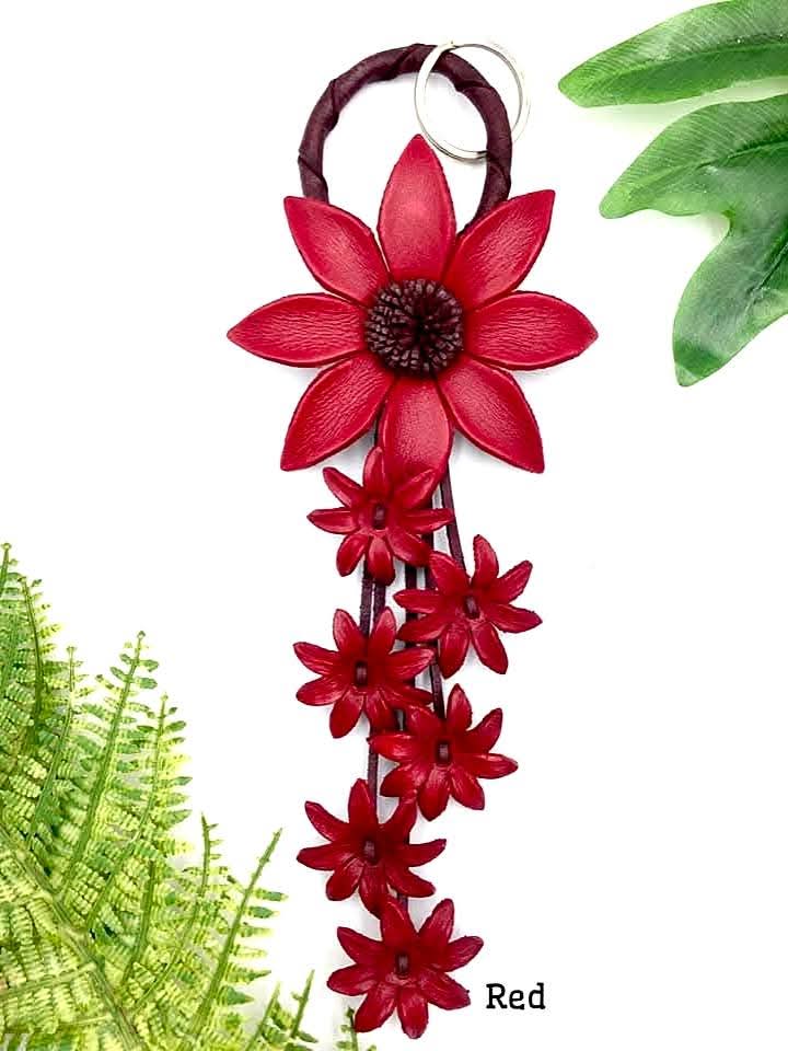 Sunflower Handmade leather inc - Wholesale Keychain - Women's - kc006 leather daisy flower keychain bag charm12