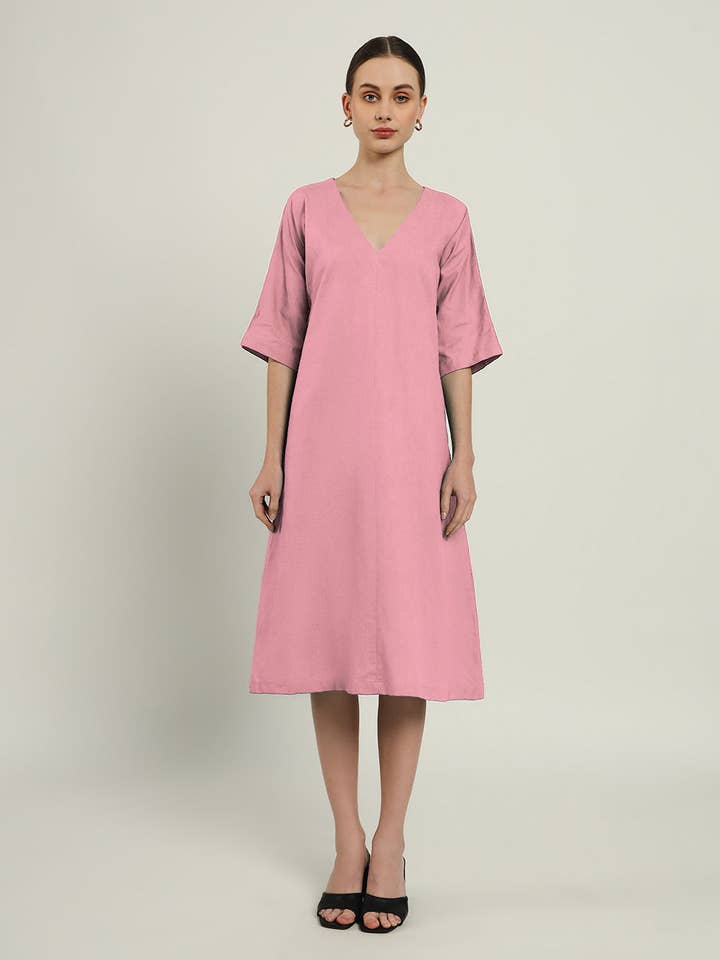 The Mildura Fondant Pink Cotton Dress for wholesale by Thevasa