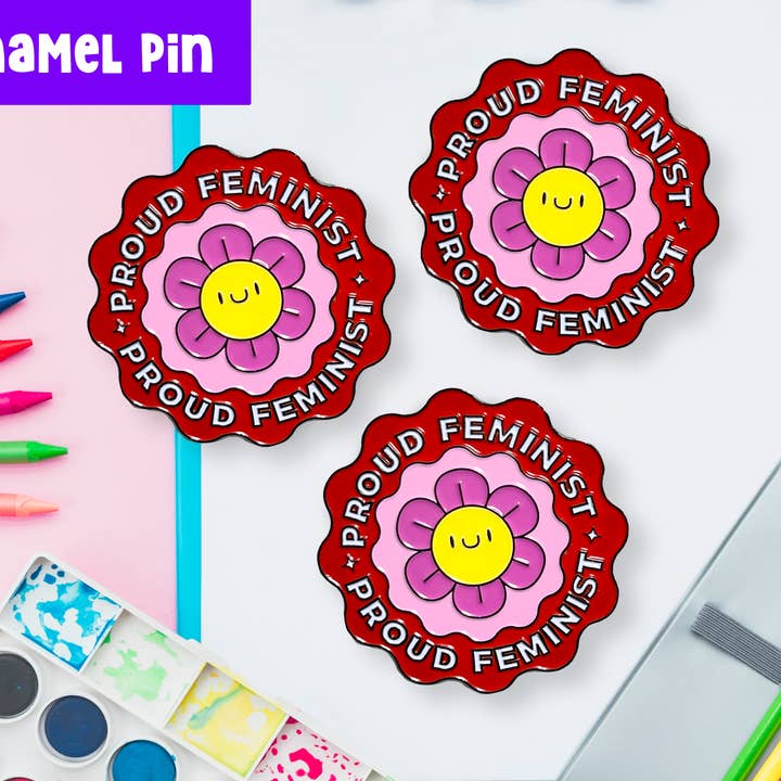 Neha Lee Designs - Wholesale Lapel Pin/Button - Kawaii proud feminist enamel pin2