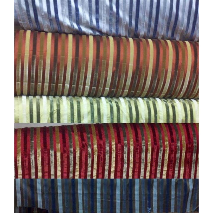 Hyena – wholesale Fabric – Velvet Striped Silk Taffeta Fabric - Malmore - Green