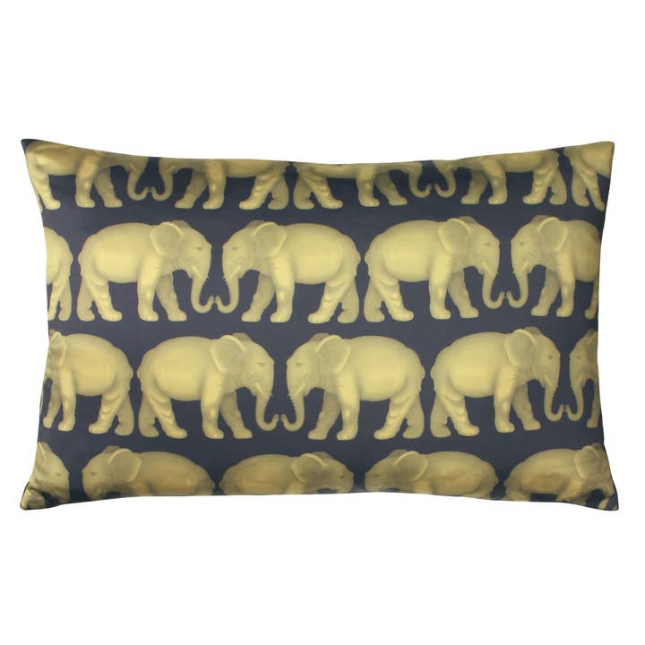Parade Elephant Cushion Navy for wholesale by Riva Home