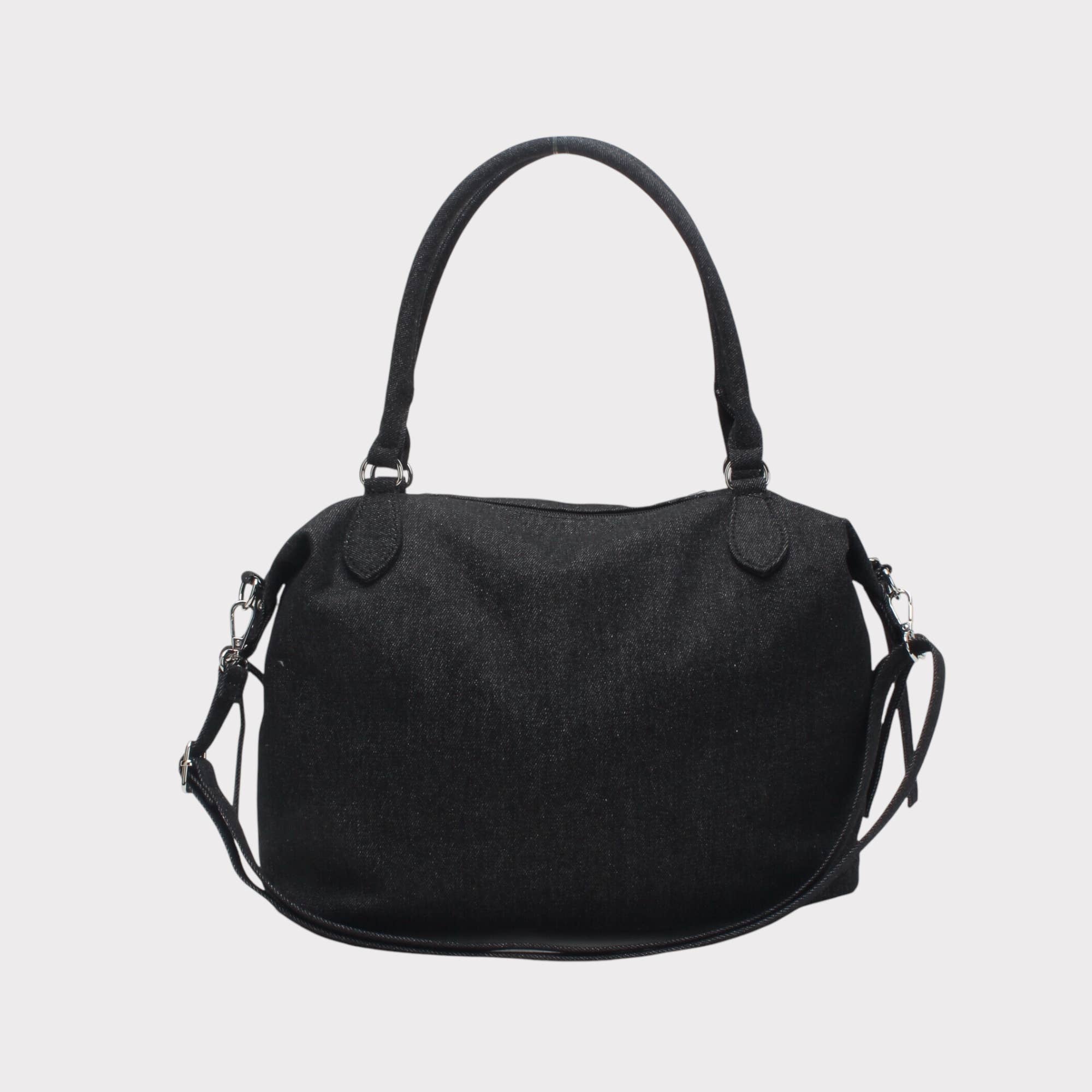 BESTINI - Vente Sac porté épaule – femme -  Sac bowling vintage avec multiple zip, effet jeans7