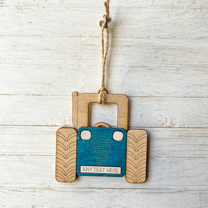 Gorgeous Little Bits Ltd – wholesale Ornament – Tractor Custom Engraved Location Hanging Decoration4