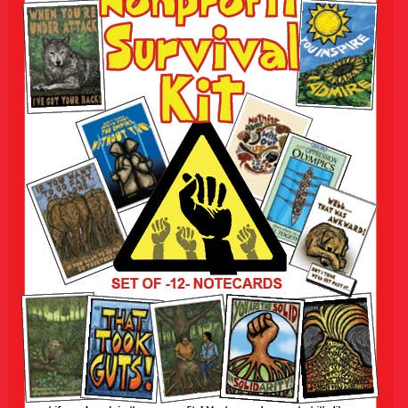 Ricardo Levins Morales Art Studio - Wholesale Stationery/Notecard Set - Nonprofit Survival Kit - Set of 12 Cards