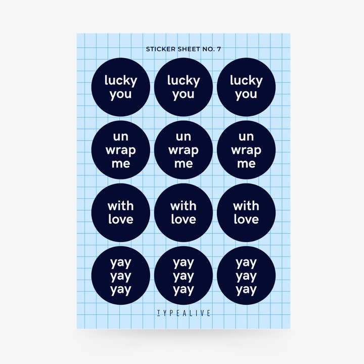 Sticker Sheet No. 7 for wholesale by typealive