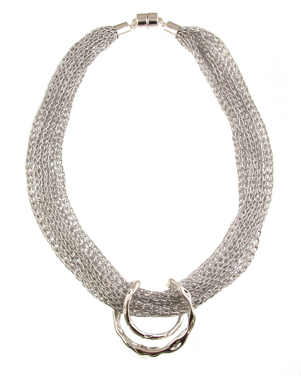Origin Jewelry - Wholesale Link & Chain Necklace - Horseshoe Pendant with mesh fabric necklace1