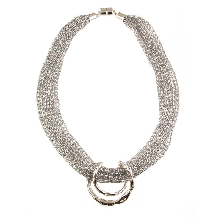 Origin Jewelry - Wholesale Link & Chain Necklace - Horseshoe Pendant with mesh fabric necklace1