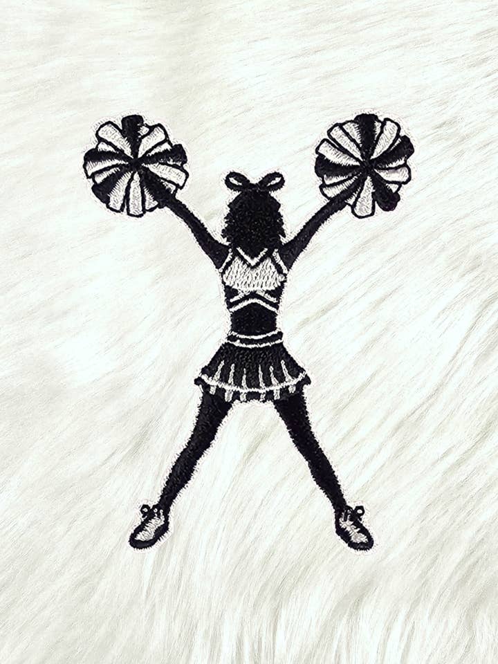 PomPom Cheerleader Embroidery Iron On Patch for wholesale by Scratch Decor
