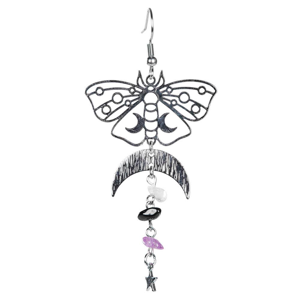 Benjamin International - Wholesale Dangle Earrings - MOTH OVER MOON WITH 3 DIFFERENT STONES2