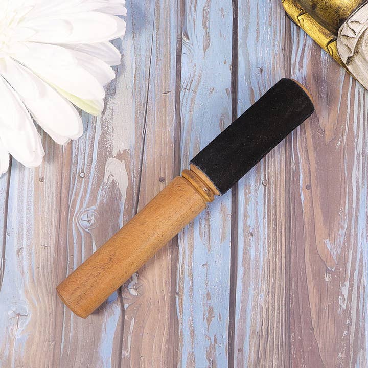 Natures Artifacts Inc - Wholesale Meditation Supplies - Large Baton Leather Wrapped | Baton Leather Wrapped