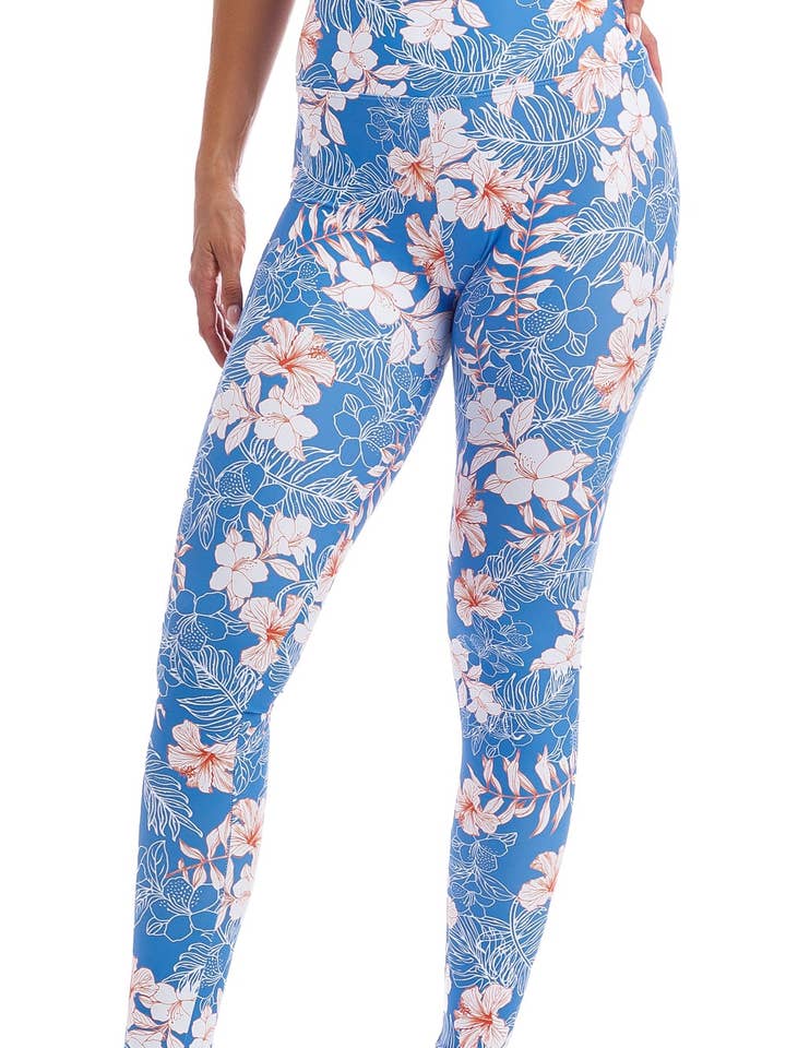 Hibiscus Kiss extra lange legging voor wholesale door Carra Lee Active