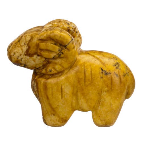 Engraving Aries, 49mm, Picture Jasper for wholesale by EHAWA