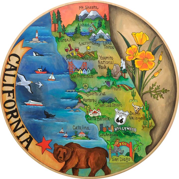 "California Dreamin'" | California Lazy Susan for wholesale by Sticks