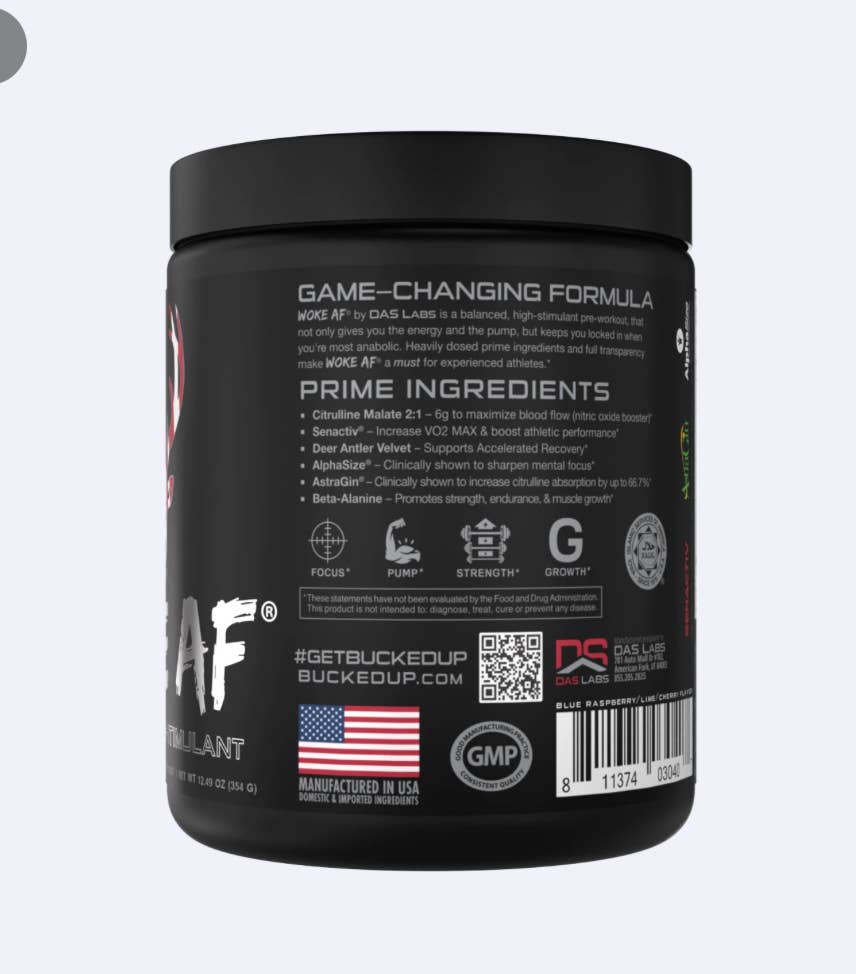 Bucked Up - Wholesale Oral Supplement/Vitamin - Woke AF Pre-Workout [30 Serv]3