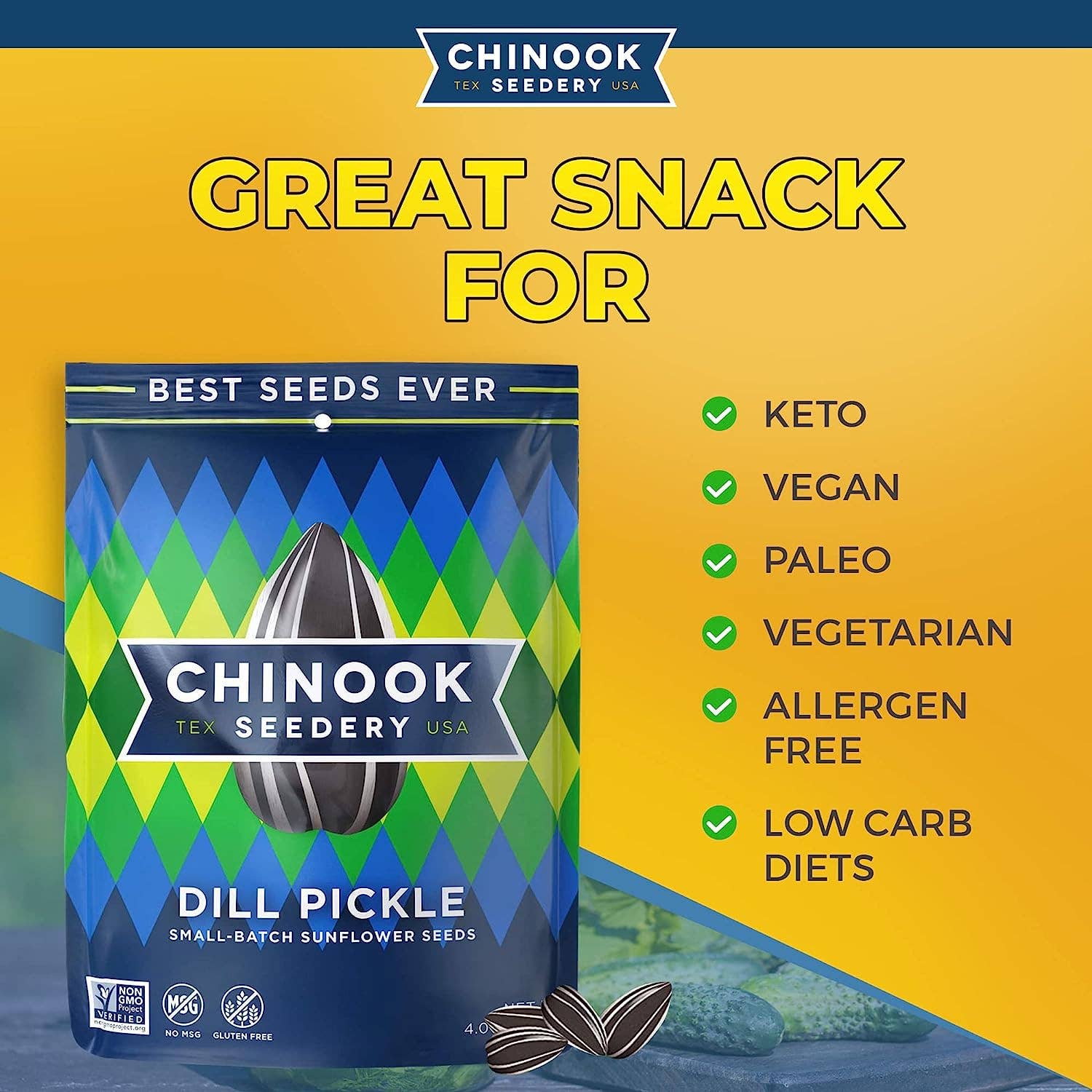 Chinook Seedery - Wholesale Seeds/Kernels - Dill Pickle Sunflower Seeds | 1.5 oz Packs | Vegan Snacks3
