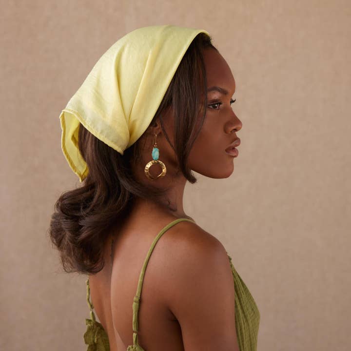 Lemon Satin Scarf for wholesale by Fanm Djanm