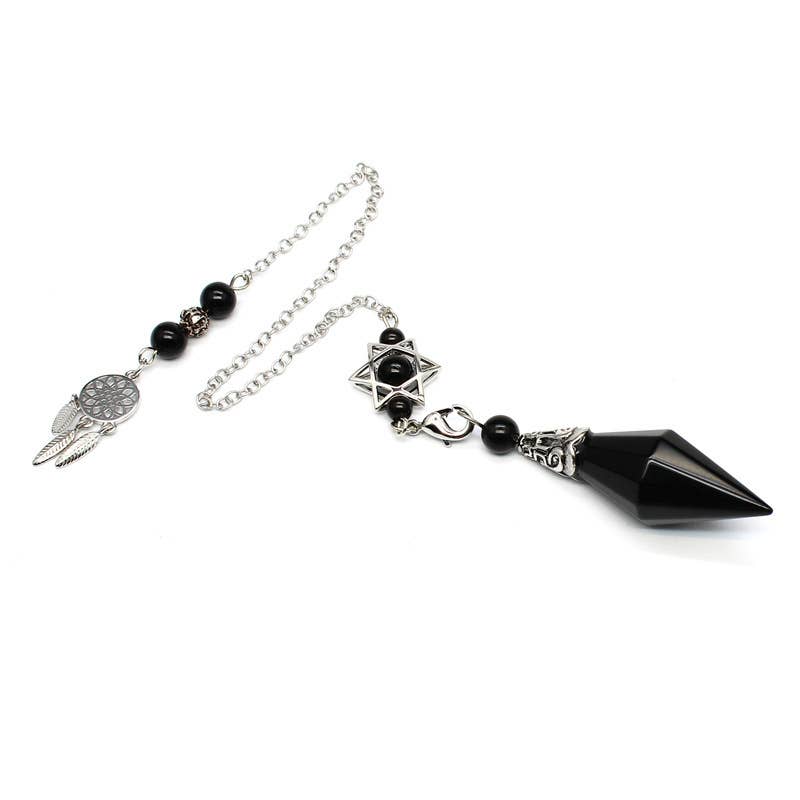 Gemcohub - Vente Attrape-rêve - Pendentif attrape-rêves à pendule double diamant3