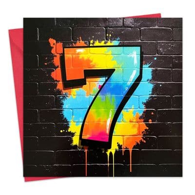 Twizler Ltd – postal de parabéns por atacado – Idade 7 Estilo Graffiti0