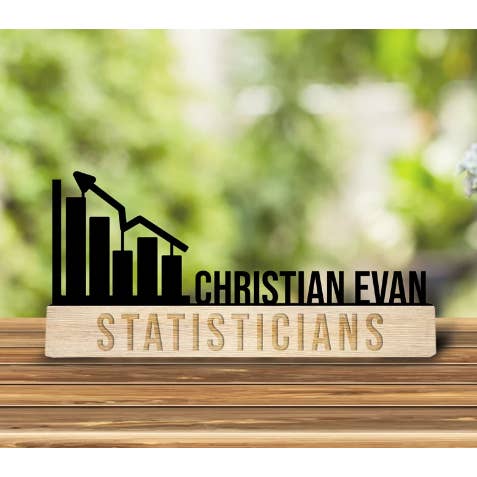 Benutzerdefiniertes hölzernes Namensschild für Statistiker, Namensschild, Geschenke für den Großhandel von Glow Neon