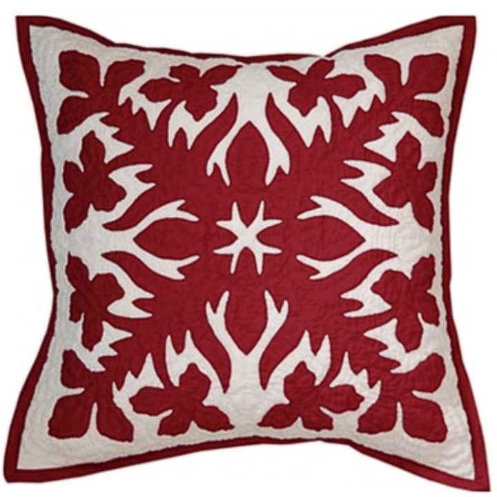 Gesteppter hawaiianischer Kissenbezug im Orchideen-Design, 45,7 cm für den Großhandel von DBI Hawaii