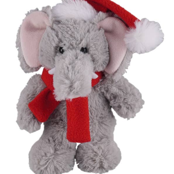 Elefante de Peluche Navideño de 8″ con Bufanda Personalizada | Peluche Festivo para venta al por mayor de Plushland
