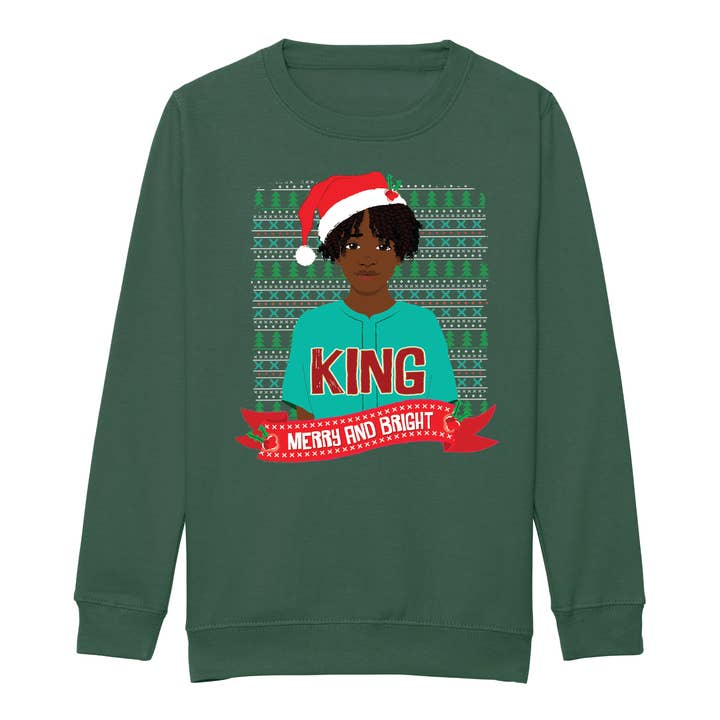 Fefus Designs - Wholesale Sweatshirt - Kids - Brown Boy Christmas Sweatshirt – Holiday Jumper | Fefus Designs1