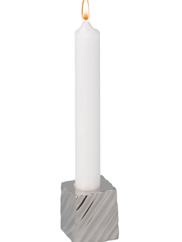 Silver Square for 1/2" Candle - Box of 6 for wholesale by Biedermann & Sons