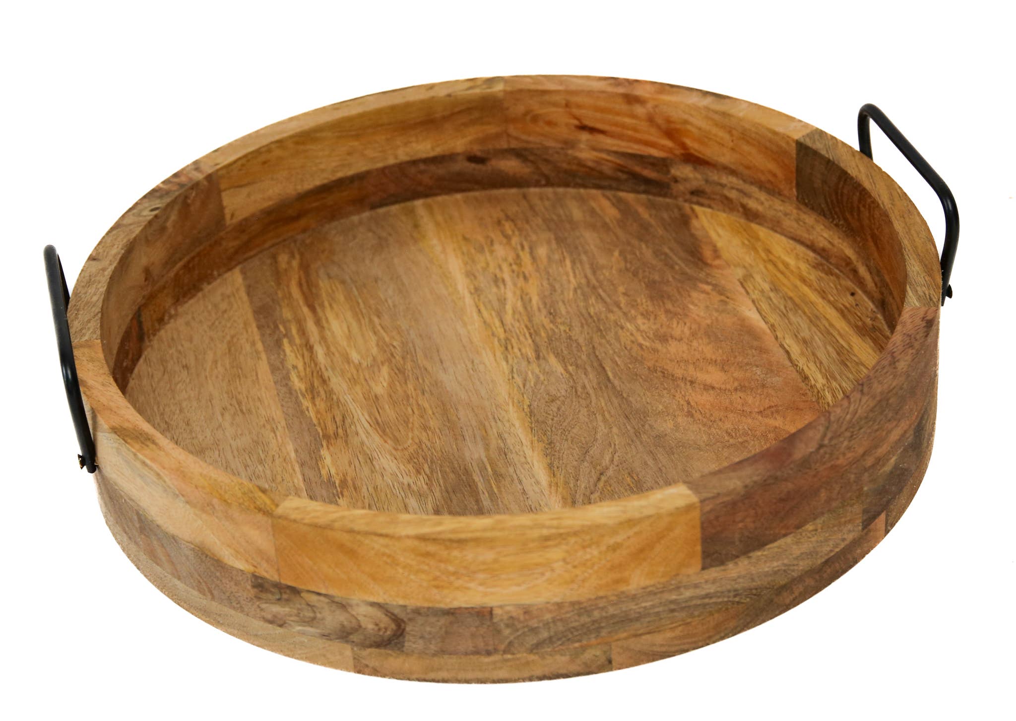 Forever Green Art – Engroshandel Serveringsbakke – Mango træ rundt serveringsbakke sæt af 4 – Natur & Valnød6