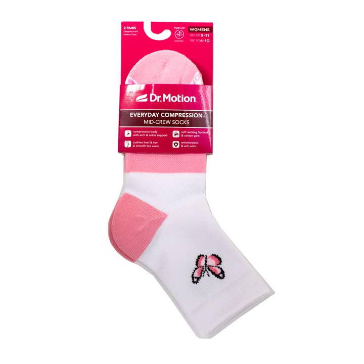 Dr. Motion - Vente Chaussettes – femme - Placed Butterfly | Chaussettes de compression Mid-Crew pour femmes2