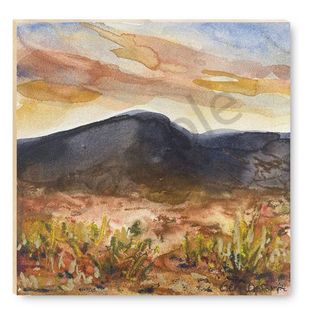Desert Sunset Wood pour la vente par Gena Destri