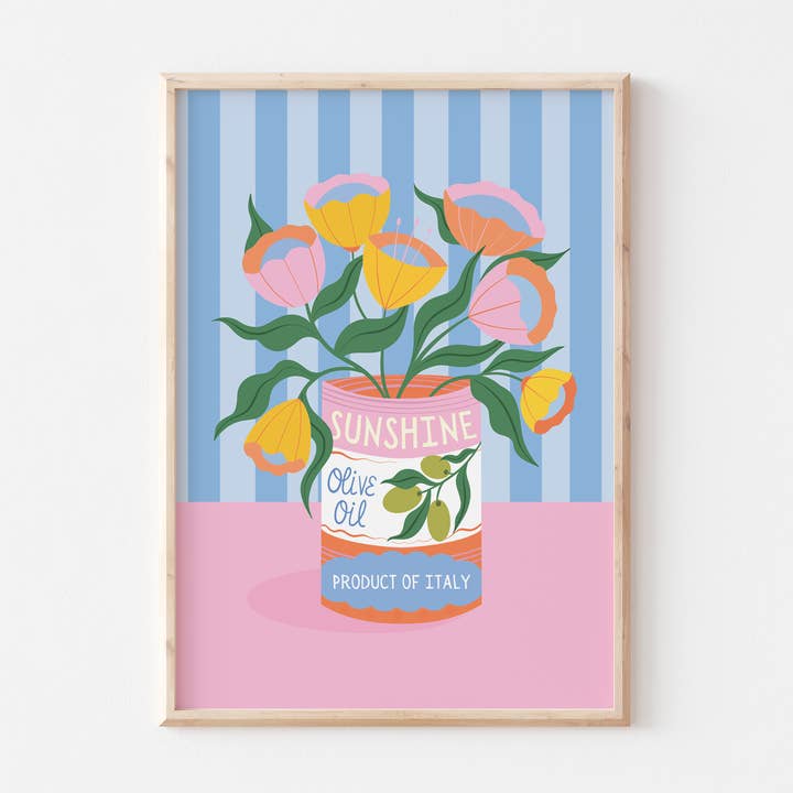 Sunshine Olive Oil Art Print for wholesale by Melissa Donne Studio