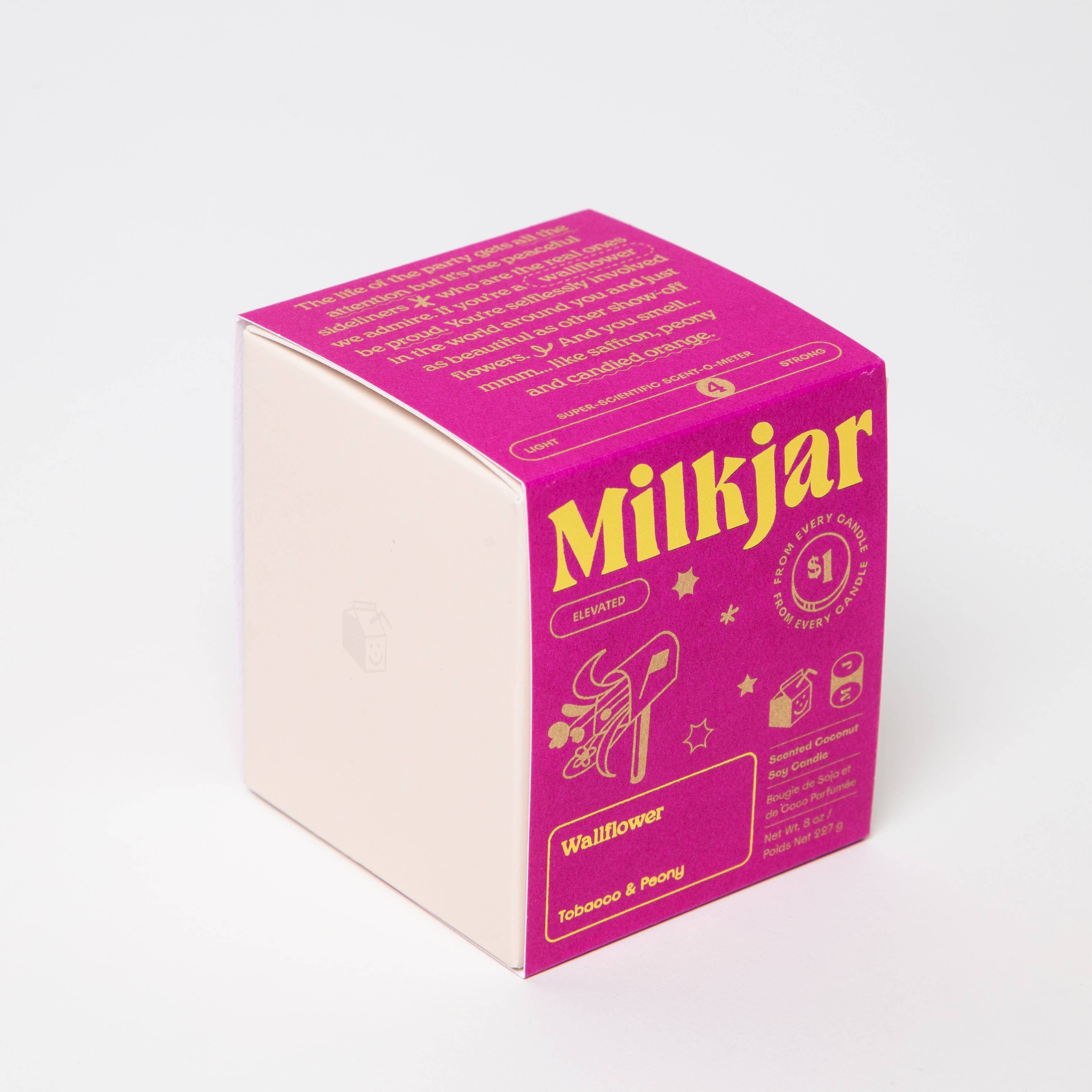 Milk Jar Candle Co. - Wholesale Jar/Filled Candle - Wallflower - Tobacco & Peony Coconut Soy Candle7