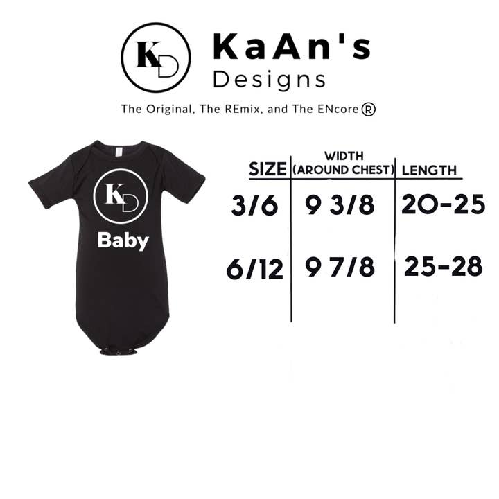 Baby- Newbae Onesie Zwart voor wholesale door KaAn's Designs