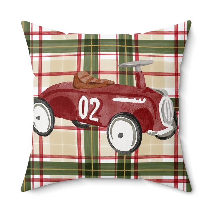 Vintage Red Car Pillow for wholesale by MagicMerchEmporium
