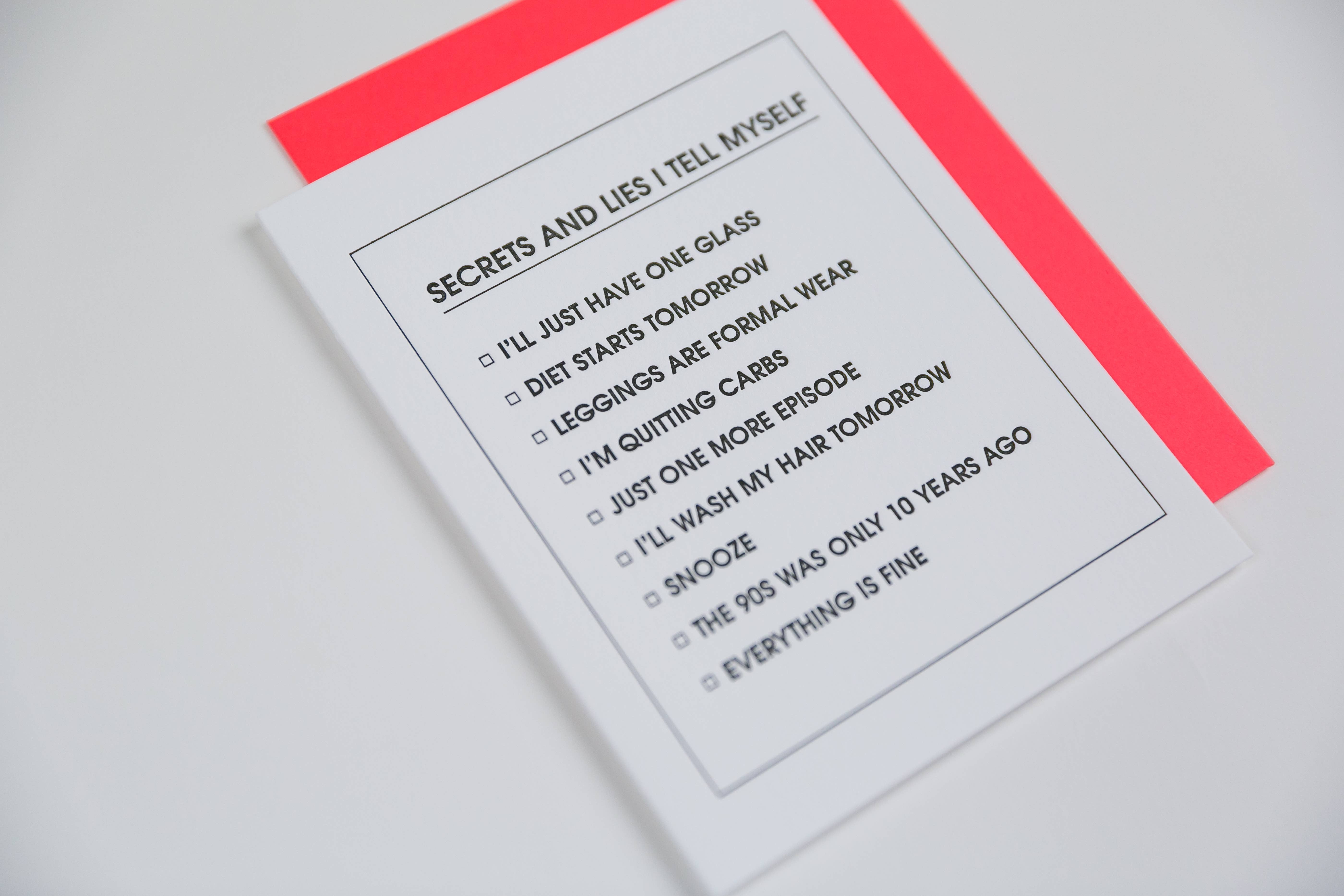 Chez Gagné - Wholesale Friendship Card - Secrets and Lies I Tell Myself - Friendship Greeting Card4